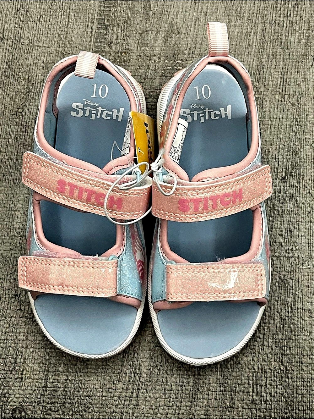 Disney Lilo & Stitch Toddler Girls Double Strap Sandals Pink & Blue Size 10 NWT
